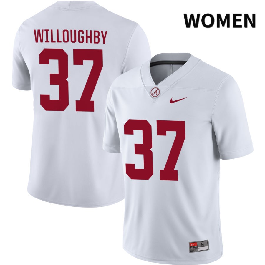 Alabama Crimson Tide Women's Sam Willoughby #37 NIL White 2022 NCAA Authentic Stitched College Football Jersey BY16A72UD